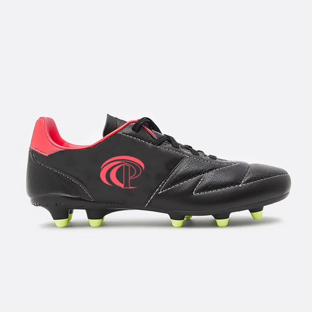 Fabricante personalizado de calçados de futebol de couro sintético da moda Oem para meninos botas de futebol de baixo preço