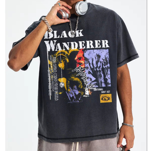 เสื้อยืดผู้ชายคุณภาพสูง ทรงโอเวอร์ไซส์ พิมพ์ลายสกรีน ผ้าฝ้ายถัก 100% เนื้อหนา ระบายอากาศได้ดี ลายการ์ตูน - Product Image 4