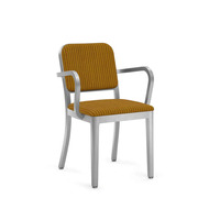 Cadre en aluminium Offre Spéciale coussins de siège et de dossier rembourrés brossés accoudoir chaise d'officier de dîner bleu marine à vendre