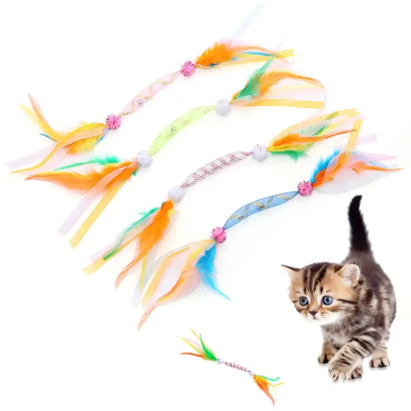 깃털 부드러운 봄 유연한 호스 튜브 고양이 장난감 인터랙티브 실내 고양이