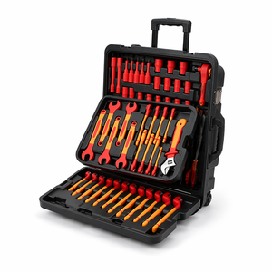 Ensemble <span class=keywords><strong>d</strong></span>'outils isolés moulés par injection SFREYA S688 68 pièces VDE 1000V, jeu de douilles 3/8 pouces, kit de réparation pour électricien travaillant sous tension - Product Image 1