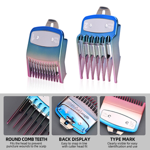 Ensemble de Guides de <span class=keywords><strong>Coupe</strong></span> Professionnels pour Tondeuses à <span class=keywords><strong>Cheveux</strong></span> – Guides de <span class=keywords><strong>Coupe</strong></span> Adaptés à la Plupart des Tondeuses – Kit de Guides de Remplacement pour Tondeuses - Product Image 1