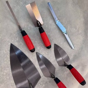 Carbon Steel <b>Plaster</b> Trowels <b>Set</b> Flat Pointed Ergonomic Handle Industrial Grade For Masonry And Tile Work - Product Image 3