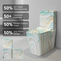 WC monobloc en porcelaine à texture marbre de haute qualité, blanc, pour hôtels modernes