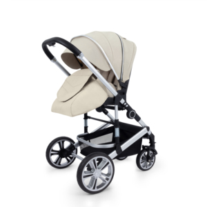 Poussette bébé en <span class=keywords><strong>lin</strong></span> de luxe 3 en 1, cadre en acier inoxydable, design portable facile à plier, grandes roues inversées pour les enfants de 0 à 3 ans - Product Image 3