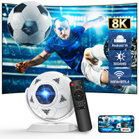 Projecteur LED WiFi6 Android 14 HY300F avec Correction Trapézoïdale Entièrement Automatique, Équipement Portable pour Home Cinéma et Présentations