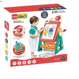 Kinder <span class=keywords><strong>2</strong></span> in 1 Multifunktions-Mal tisch Spielzeug Puzzle Bausteine Spiel Kinder Musik Farbe Zeichenbrett - Product Image 6