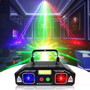 WUZSTAR светодиодные сценические огни 3 в 1 DJ диско лазерный проектор свет DMX Голосовое управление для KTV бар клуб сценический луч освещение для продажи