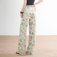 Pantalon large à imprimé floral pour femme, taille haute, coupe ample, respirant, confortable, décontracté, avec cordon de serrage, OEM – Grande Vente