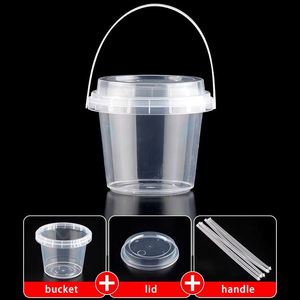 Food Grade Takeaway Summer Cups 16oz 24oz 32oz Portable Fruit Juice Cup Plastic Beverage <b>Buckets</b> Cups <b>With</b> <b>Lid</b> - Product Image 4