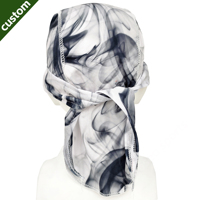 Durag Pirate Homme Noir Blanc Imprimé Personnalisé Camurca Respirant Anti-humidité Réglable pour Randonnée Ski Sports Plein Air
