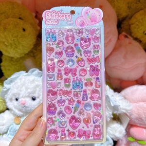 Adesivi epossidici trasparenti con glitter all'ingrosso, simpatici <span class=keywords><strong>orsetti</strong></span> e cuori 3D, adesivi a cupola trasparenti per diari, carte Kpop, decorazioni per telefoni - Product Image 3