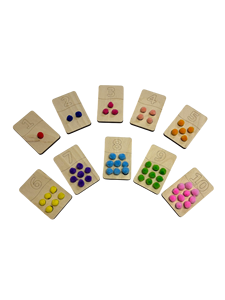 Tableau de comptage Montessori en bois avec chevilles et pompons – Jouet éducatif pour l'apprentissage des nombres et des quantités pour les tout-petits – Ensemble éducatif - Product Image 2