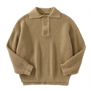 Suéter de Solapa Otoñal de Alta Calidad Estilo Americano HANO para Hombre, Jersey Holgado con Botones, Camisa Tejida de Moda, Top de Poliéster - Product Image 2