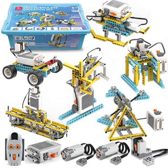 New STEM DIY Programming Robot Kit 702PCS 50 in 1 Science Education Building Blocks Model Toy Compatible WeDo 2.0 Easy Mounting