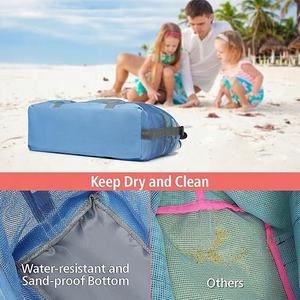 Large Capacity Mesh <b>Beach</b> Bag <b>Beach</b> Tote 9 <b>Pockets</b> <b>Beach</b> <b>Towel</b> Bag - Product Image 4