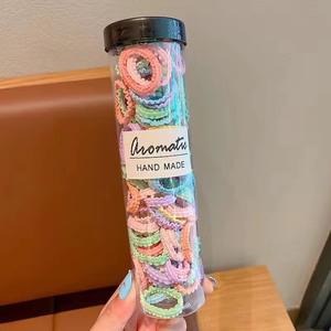 Grosir 300 buah/botol manis warna-warni tali rambut anak-anak ikat rambut kain elastis tinggi pita rambut ekor kuda hiasan kepala anak perempuan untuk - Product Image 5