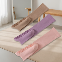 Chaussettes longues en coton bambou avec prise en main pour le travail pour la salle de sport avec propre logo personnalisé pour femmes