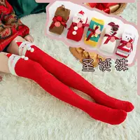 Kaus Kaki Flanel Hangat dan Panjang untuk Natal Perempuan Di Atas Lutut Kaus Kaki Bot Setinggi Paha