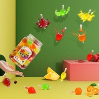 Gelées moelleuses et juteuses TikTok en promotion : Mini-gelées aux fruits en forme de fruits dans des pots ronds