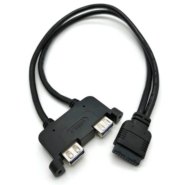 USB 3.0 Motherboard Front Panel Mount Cable 3.0 USB 20Pin Female to Dual USB 3.0 Female Adapter Cable