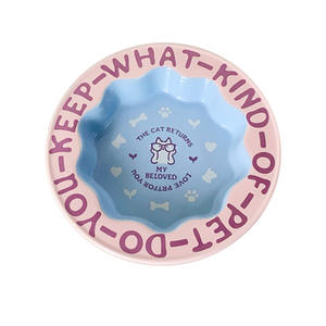 Biche Produits pour animaux de compagnie Belle forme de fleur Céramique Sécurité Chat <span class=keywords><strong>Bol</strong></span> <span class=keywords><strong>Anti</strong></span> Rollover Pet Feed Bowl <span class=keywords><strong>Anti</strong></span> Noircissement Menton Pet Water Bowl - Product Image 5