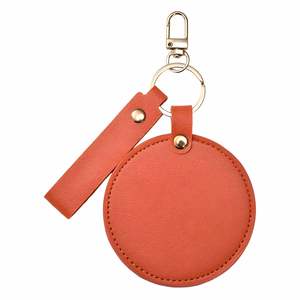 Personalized Compact Mirror Keychain - Custom Logo PU Leather Swivel <b>Makeup</b> Mirror for Promotional Gifts & Travel - Product Image 4