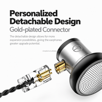 Écouteurs TRN EMA détachables à connecteur 2 broches en S, à tête plate, plaqués or, avec câble remplaçable et amovible, pour une sonorité HiFi rétro améliorée