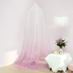 Malla de poliéster plegable tamaño king personalizada mosquitera circular color degradado diseño circular hogar viaje cama puerta Decoración - Product Image 3