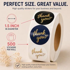 Factory Supply 1.5in Gold Foil Heart Round Adhesive <b>Labels</b> Black White Pink Navy Custom Print For Gift <b>Packaging</b> Bulk Order - Product Image 3