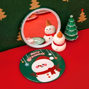 Miroir de Noël de dessin animé, miroir rond miniature mignon, miroir de <span class=keywords><strong>maquillage</strong></span> portable, idées de cadeaux de Noël créatifs - Product Image 2