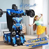 DWI 2,4 Ghz 1:10 Control remoto transformar coche RC Robot coche juguetes Detección de gestos y deformación de una tecla regalos para niños y niñas