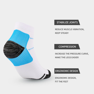 Calcetines de Compresión Cortos para Hombre y Mujer, para Correr, Ciclismo, Deportes al Aire Libre, Nailon 80%, Bloqueo de Color, Calcetines de Soporte - Product Image 3