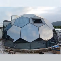 Tente Géodôme de Luxe Extérieur 7m/8m Entièrement Transparente, Dôme Safari Compact en Verre PC, Ballons Igloo pour Glamping, Complexe Hôtelier