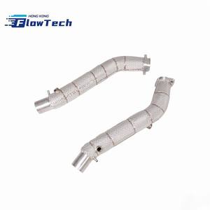 ท่อลงสแตนเลส T304 คุณภาพสูง FlowTech รุ่นขายดี พร้อมแผ่นกันความร้อน สำหรับ Ferrari 360 3.6L V8 - Product Image 4