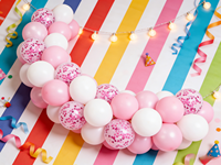 Kit de ballons rose et blanc 624240, rose gold métallisé, ballons transparents pour décorations d'anniversaire, de mariage et de baby shower
