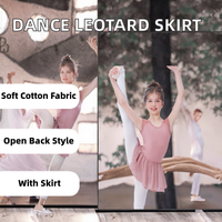 Traje de Ballet con Tutú, Falda y Leotardo para Niñas, Diseño sin Espalda, Manga Larga, para Jazz, Latino, Tango, Yoga, Gimnasia, Entrenamiento Moderno, Algodón