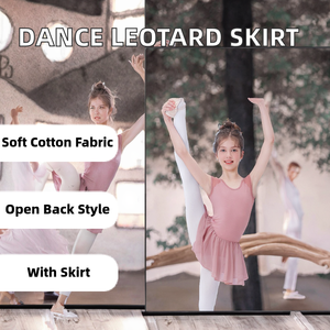 Traje de Ballet con Falda, Leotardo para Danza Jazz, Latina, Tango, Yoga, Gimnasia, Danza Moderna, para Niños, de Algodón, para Competencia y Práctica - Product Image 2