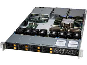 AS-1116CS-TN 1U เซิร์ฟเวอร์แบบแร็คแบบซ็อกเก็ตเดี่ยว DDR5 ECC NVMe Hot Swap Barebone สำหรับคอมพิวติ้งบนคลาวด์ โฮสติ้งเว็บ ศูนย์ข้อมูล แบบกำหนดเอง - Product Image 3