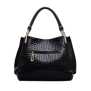 Sac à main élégant pour femme en PU imprimé crocodile avec fermeture éclair carrée, personnalisable – Offre spéciale - Product Image 1