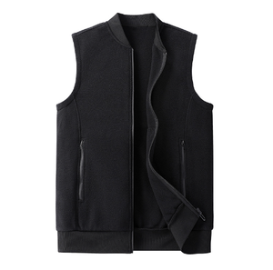 Gilet panciotto in poliestere di alta qualità all'ingrosso da uomo in bianco completo Zip su gilet personalizzato ricamo taglie forti - Product Image 2