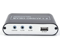 Décodeur audio numérique 5.1 Audio Rush - Convertisseur optique SPDIF coaxial vers audio analogique 5.1 canaux (sortie 6RCA)