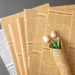 50*<span class=keywords><strong>70</strong></span> <span class=keywords><strong>cm</strong></span> papier d'emballage de journal feuilles de papier d'emballage de livre Vintage pour l'emballage de cadeau - Product Image 3