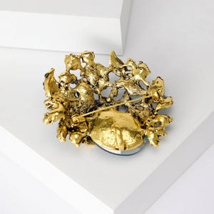 เข็มกลัดดอกไม้สไตล์ยุโรปสุดหรูหราทันสมัย ขนาดใหญ่ ประณีต ใช้งานได้หลากหลาย ผลิตจากโลหะผสมสังกะสี ชุบทอง  สามารถปรับแต่งได้ เหมาะสำหรับเป็นของขวัญสำหรับทุกเพศทุกวัย ใช้ในงานปาร์ตี้ - Product Image 3