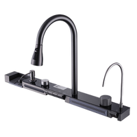 Cascade moderne à affichage numérique à LED Bol unique noir multifonctionnel Undermount 304 éviers de cuisine intelligents en acier inoxydable