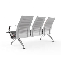 Banc d'attente commercial en aluminium pour hôpital et aéroport, modèle LS-535XB, moderne, 3 places, rembourré en mousse, non pliable