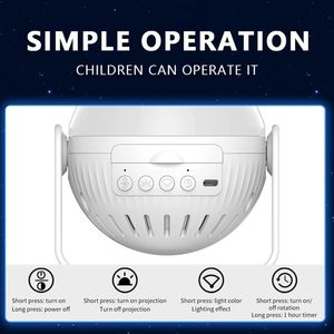 Veilleuse led lampe enfants projecteur lumière mignon galaxie lampe étoilée espace nuit Photo lumière coucher apprentissage jouets amusants - Product Image 5