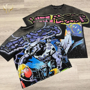 גברים גרפי מותאם אישית גדול dtg מודפס חולצות כותנה ג 'רסי כותנה עבה צווארון עבה וגודל וינטג' חתכו חולצות - Product Image 5