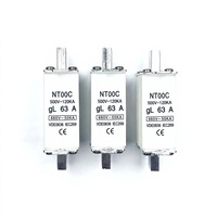 Fusible à lame NT00C, fusible HRC, 63A, 500V AC, capacité de coupure 120kA, certifié IEC 60269, corps en céramique, puissance industrielle