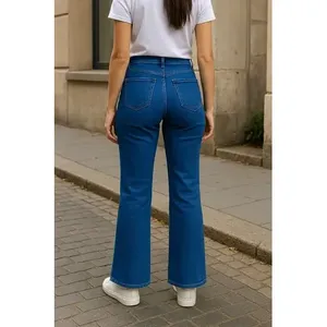 Jeans a Zampa d'Elefante da Donna Adrenaline, Vita Alta, Denim Elasticizzato, 5 Tasche, Stile Semplice - Product Image 3